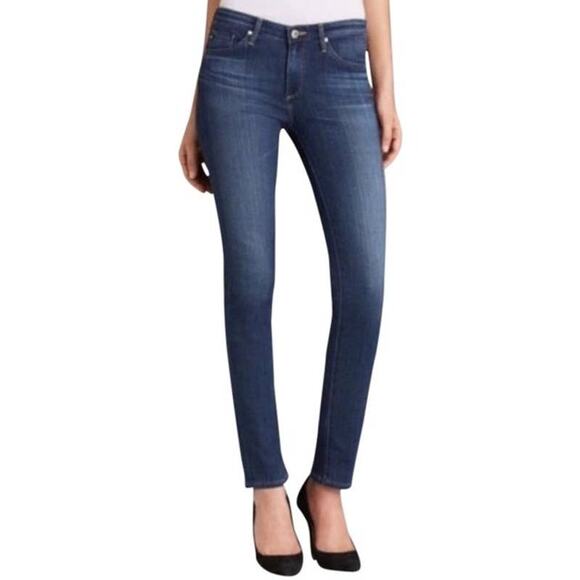 AG Adriano Goldschmied The Prima Mid-Rise Cigarette Jeans Blue Denim Size 26R - Picture 1 of 9